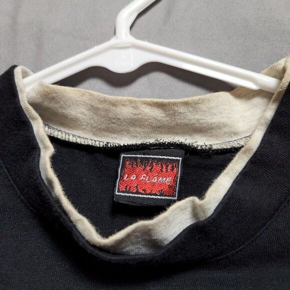 DAYTONA BEACH BIKE WEEK La Flame 1997 Vtg Black Graphic T-Shirt MEN'S L - Picture 6 of 8